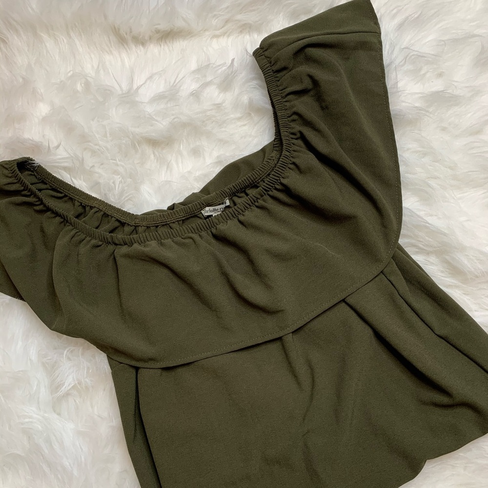 Off the Shoulder Olive Mini Dress